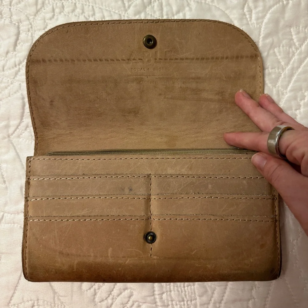 Able Light Brown Leather Wallet - Picture 1 of 2